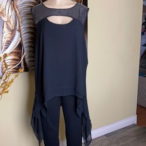 Black sequins sheer top
